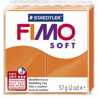 FIMO Soft Boetseerklei Mandarijn - Ovenhardende klei - Hobbyklei - Knutselklei - Staedtler FIMO soft - Klaar voor gebruik - Zacht en glad - Oranje Klei - 57gram