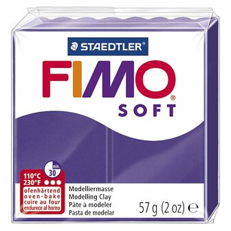 FIMO Soft Ovenhardende Boetseerklei Pruim - Hobbyklei - Knutselklei - Staedtler FIMO soft - Klaar voor gebruik - Zacht en glad - Paarse Klei - 57gram