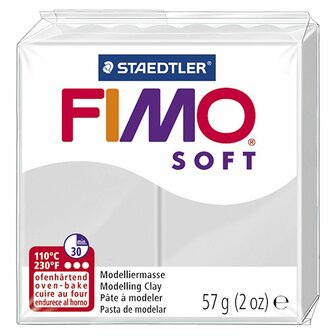 FIMO Soft Boetseerklei Dolfijngrijs - Ovenhardende klei - Hobbyklei - Knutselklei - Staedtler FIMO soft - Klaar voor gebruik - Zacht en glad - Grijze Klei - 57gram