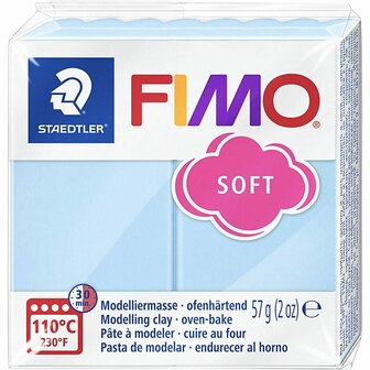 FIMO Soft Boetseerklei Aqua - Ovenhardende klei - Hobbyklei - Knutselklei - Staedtler FIMO soft - Klaar voor gebruik - Zacht en glad - Blauwe Klei - 57gram
