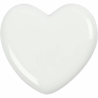 Wit Massief Glazen Hart - DIY Glazen Hartjes voor Decoratie - Witte Harten Set - Creatieve Glazen Harten Decoratie - Afmetingen 6,5x6,5 cm - 20 Stuks