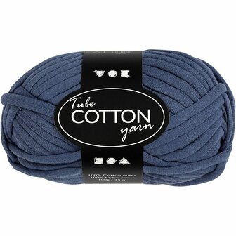 Textielgaren - Katoengaren - Breigaren - DIY Hobby Garen - Stevig Macram&eacute; Garen - Handwerkgaren - Borduurgaren - Kleur: Donkerblauw - 45m - 100gr - 1 Bol