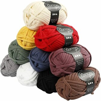 Textielgaren - DIY Breigaren - Hobby Garen - Handwerkgaren - Creatief Macram&eacute; Garen - Diverse Kleuren - Voor Mode &amp; Knutselen - Stevig &amp; Duurzaam - 45m - 10x100gr