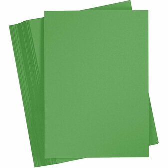 Gekleurd Karton, A5, 180 gr, gras groen, 1x100vel