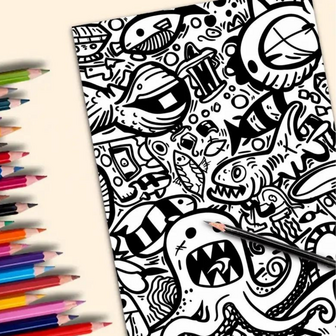 Kleurboek Monsters - Kleurboek Volwassenen En Kinderen - Kleurplaten Monster Print