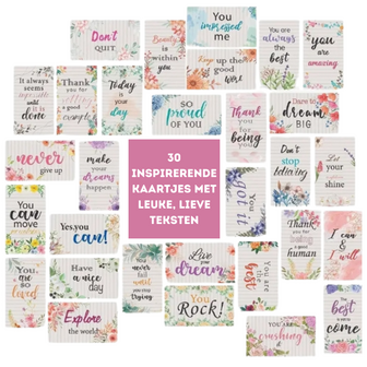 Positieve Quotes Kaartjes - Mini Kaartjes Leuke Uitspraken - Motiverende Kaartjes