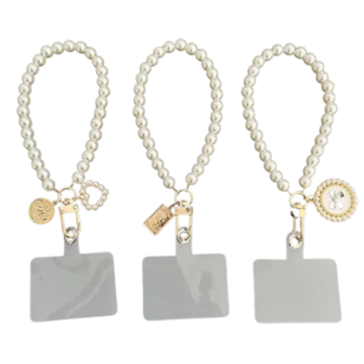 Lanyard Armband - Mobiele Telefoon Koord - Armband Met Hanger Telefoon - Telefoonhouder -  Anti Verlies - Parels Hartje