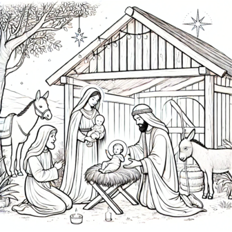 Kerst Kleurboek &ndash; Kleurboek Geboorte van Jezus &ndash; Bijbels Kleurboek 
