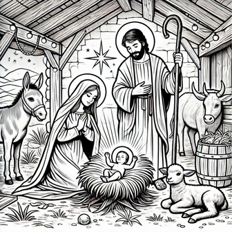 Kerst Kleurboek &ndash; Kleurboek Geboorte van Jezus &ndash; Bijbels Kleurboek 