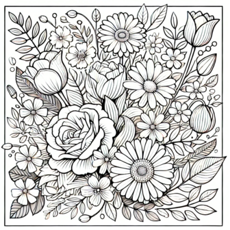 Bloemen Kleurboek &ndash; Bloemen Kleurplaten &ndash; Volwassenen En Kinderen Bloemboeketten
