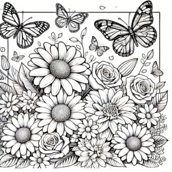 Bloemen Kleurboek &ndash; Bloemen Kleurplaten &ndash; Volwassenen En Kinderen Bloemboeketten