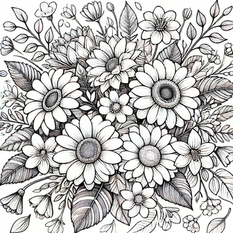 Bloemen Kleurboek &ndash; Bloemen Kleurplaten &ndash; Volwassenen En Kinderen Bloemboeketten