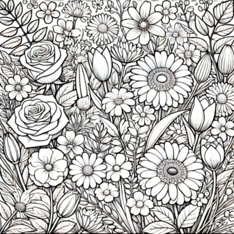 Bloemen Kleurboek &ndash; Bloemen Kleurplaten &ndash; Volwassenen En Kinderen Bloemboeketten
