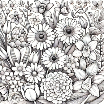 Bloemen Kleurboek &ndash; Bloemen Kleurplaten &ndash; Volwassenen En Kinderen Bloemboeketten