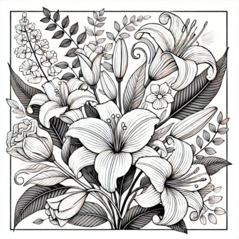 Bloemen Kleurboek &ndash; Bloemen Kleurplaten &ndash; Volwassenen En Kinderen Bloemboeketten