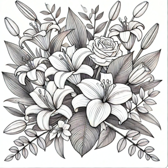 Bloemen Kleurboek &ndash; Bloemen Kleurplaten &ndash; Volwassenen En Kinderen Bloemboeketten
