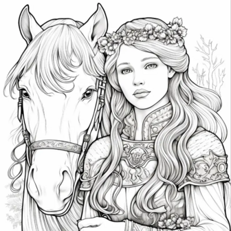 Paarden kleurboek &ndash; Kleurboek paarden &ndash; Kleurboek paardenillustraties 
