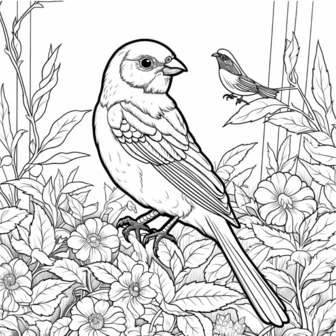 Kleurboek vogels en bloemen &ndash; Natuur kleurboek &ndash; Kleurboek natuur &ndash; Creatief Kleurboek Natuur 