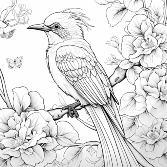 Kleurboek vogels en bloemen &ndash; Natuur kleurboek &ndash; Kleurboek natuur &ndash; Creatief Kleurboek Natuur 