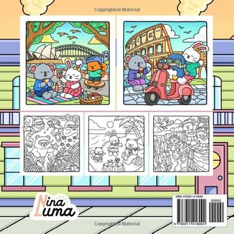 Snuggly Friends Kleurboek - Nina Luma Kleurboek - Traveling the World