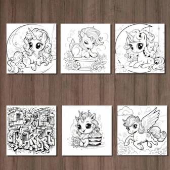 Unicorn Kleurboek - Kleurboek Eenhoorns - Magische Kleurplaten - Eenhoorn Illustraties