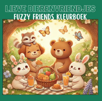 Lieve Dierenvriendjes Kleurboek - Fuzzy Friends Kleurboek