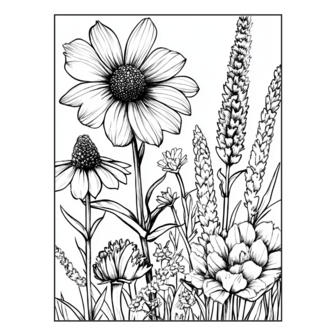 Bloemen Kleurboek - Bloemen Kleurplaten - Volwassenen En Kinderen Bloemboeketten - Kleurboek Natuur Wilde Bloemen - 21,59 x 21,59 cm - 40 Kleurplaten