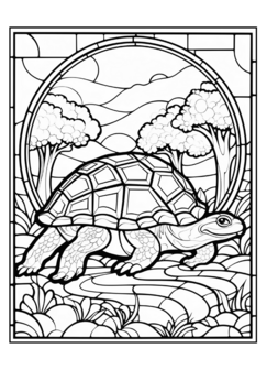 Kleurboek Glas In Lood Natuur - Glas In Lood Kleurplaten Landschappen - Stained Glass 