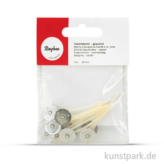 Kaarsenlont met voet 50 mm 10 stuks
