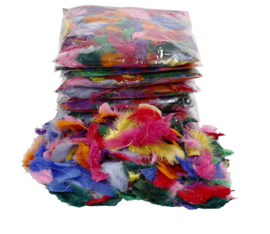 Donsveren Diverse Kleuren - Super Zachte Veertjes - Decoratieve Gekleurde Veren - Knutselveren - Hobby Veren - Sierveren - 7-8 cm - 10x50 gram