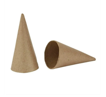 Papier-mach&eacute; Kegels - Kegelvormige Figuren - Bruine Kartonnen Kegels - Kegelvorm - Puntvorm Voor Decoratie, Knutselen En Versieren - Kerstboom Vorm - Hoogte: 10cm - Set Van 10 Stuks
