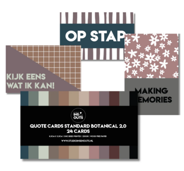 Studio Ins &amp; Outs - Set Van 24 Quotes Kaartjes - Botanical 2.0 - Mini Kaartjes Leuke Uitspraken - Motiverende Kaartjes - Kl