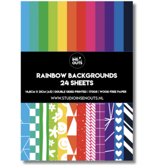 Studio Ins &amp; Outs Paperpad - Rainbow 2.0 - Paper Pack - Scrapbook Papier - Papierblok - Designpapier - Patroonpapier - Rege