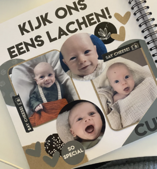 Studio Ins &amp; Outs - Invulboek Tweeling Baby&rsquo;s Ons Eerste Jaar - Baby Tweeling Dagboek - Herinneringen Boek