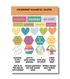 Studio Ins &amp; Outs - Stickervel Quotes Summer&#039;25 - Tekststickers - Stickers Met Quotes, Zomer &amp; Hartjes - Zonnige K