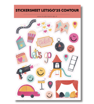 Studio Ins &amp; Outs - Stickervel Contour - Let&#039;s Go 2025 - Uitjes Stickers - Smiley &amp; Avontuur Stickers - 23 Let&amp;#03