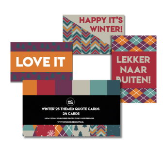 Studio Ins &amp; Outs - Set Van 24 Quotekaartjes - Kaartjes Met Quotes - Winter 2025 - Mini Kaartjes Leuke Uitspraken - Motiver