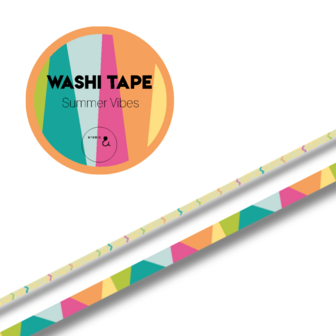 Studio Ins &amp; Outs - Summer 2025 - Set Van 2 Washi Tapes - Masking Tape - Zomerse Kleuren &amp; Vormen - Journaling &amp; Sc