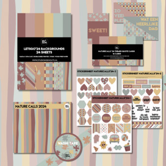 Studio Ins &amp; Outs - Nature Calls - Complete Creatieve Set - Paperpad, Stickers, Washi Tape &amp; Quote Kaartjes - Scrapbook
