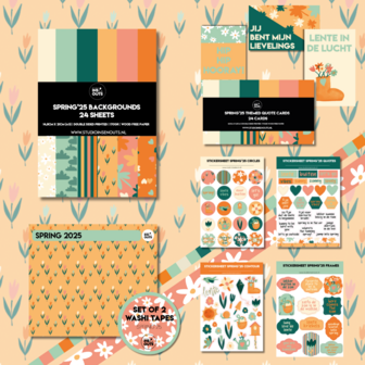 Studio Ins &amp; Outs - Complete Set Lente&rsquo;25 - Creatieve Voorjaarscollectie - Scrapbook &amp; Journaling Pakket - Groen Oran