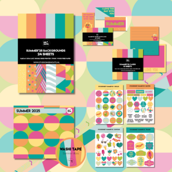 Studio Ins &amp; Outs - Invulboek En Plakboek Materialen - Summer&#039;25 - Scrapbook Pakket - Journaling Set - Papier, Sticker