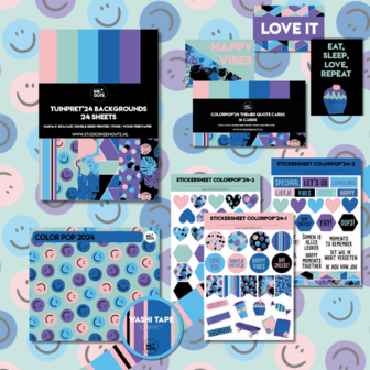 Studio Ins &amp; Outs - Limited Creatieve Set - Colorpop Collectie - Brede Washi Tape &amp; Stickervellen - Scrapbooking &amp; 