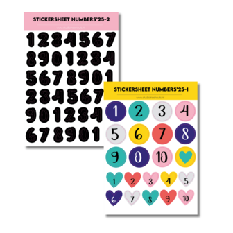 Studio Ins &amp; Outs - Mini Collectie Numbers&#039;25 - Scrapbook Set Cijfers Thema - Stickervellen &amp; Washi Tape - Vrolijk