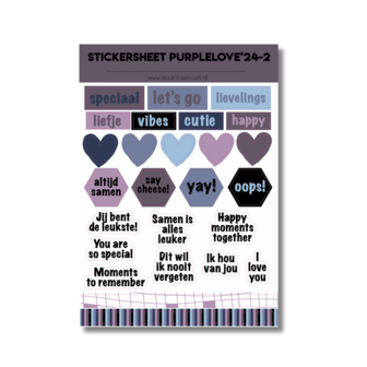 Studio Ins &amp; Outs - Purple Love - Scrapbook Pakket - Creatieve Set - Paperpad, Stickers, Washi Tape &amp; Quote Kaartjes - 