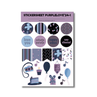 Studio Ins &amp; Outs - Purple Love - Scrapbook Pakket - Creatieve Set - Paperpad, Stickers, Washi Tape &amp; Quote Kaartjes - 