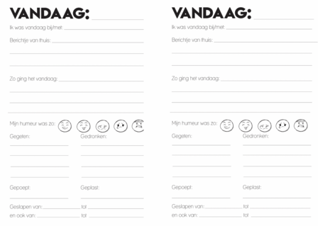 Studio Ins &amp; Outs Oppasdagboek &ndash; Invulboek Oppas &ndash; A5 Herinneringsboek