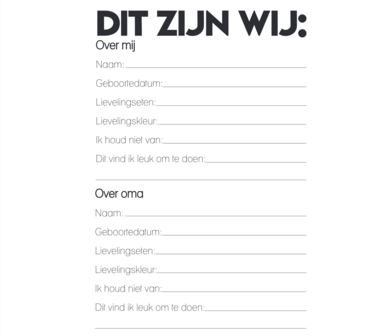 Studio Ins &amp; Outs &ndash; Invulboek Oma &amp; ik &ndash; Herinneringen Boek voor Oma en Haar Kleinkind &ndash; Cadeau voor Oma