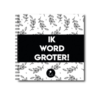 Studio Ins &amp; Outs - Invulboek 4-12 jaar - Ik word groter - Zwart - Herinneringsboek Invulboek Kind - Kinder dagboek - Botan