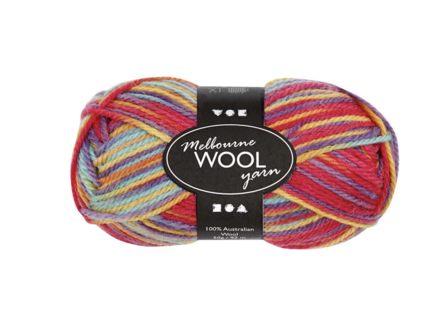 Garen - Wol Garen - Multicolour Breigaren - Meerkleurig Garen - Haken &amp; Breien - DIY Hobbywol - 92m - 50gr - 1 Bol