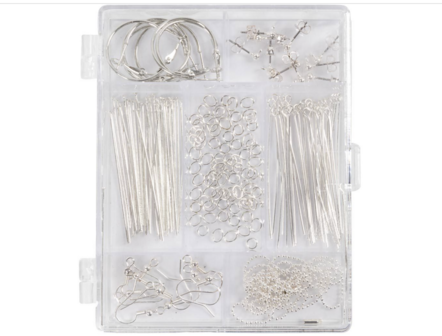 Sieraden Startset &ndash; DIY Sieraden Maken &ndash; Sieraden Benodigdheden &ndash; Oorbel Haken, Zilveren Ketting, Kettelstiften &ndash; Sieraden Zelf Maken Set &ndash; 1 set